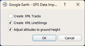 Final Google Earth dialog