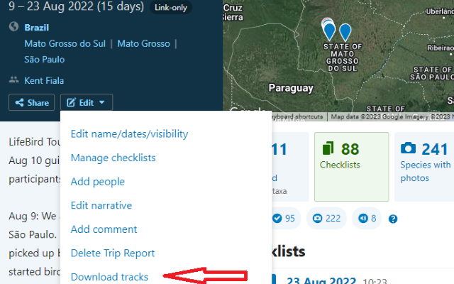 Screenshot illustrating URL button